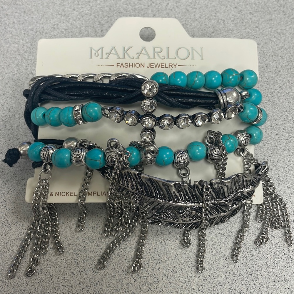 Makarlon brand 5 sets Bohemian Stackable Bead Bracelets for Women.